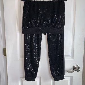 Black sequenced pants